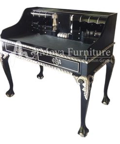 Antique Secretary Writing Desk Black antique secretary desk with drawers